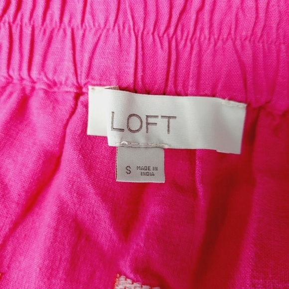 LOFT  Embroidered Tiered Square Neck Pink Flare Midi Dress P5722 - Picture 6 of 8